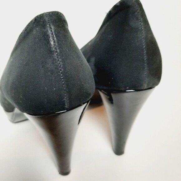 OSVALDO ROSSI Suede & Patent High Heel Pumps Sz 9 US/ Eur 40 Flawed - Picture 9 of 14